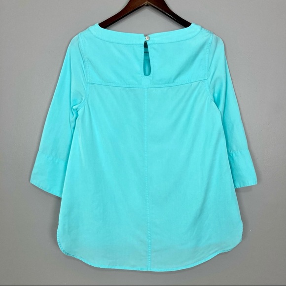 Soft Surroundings Georgica Tencel Top Women’s Size XS Boat Neck 3/4 Sleeves Aqua - Picture 6 of 9